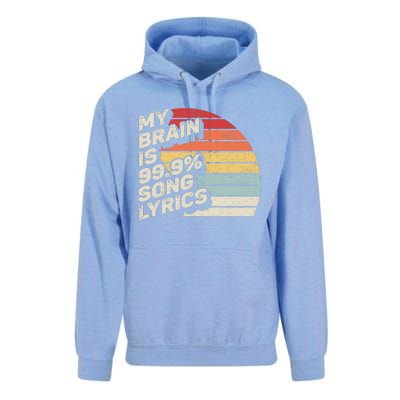 Retro Vintage My Brain Is 99% Song Lyrics Music Lover Gift Unisex Surf Hoodie