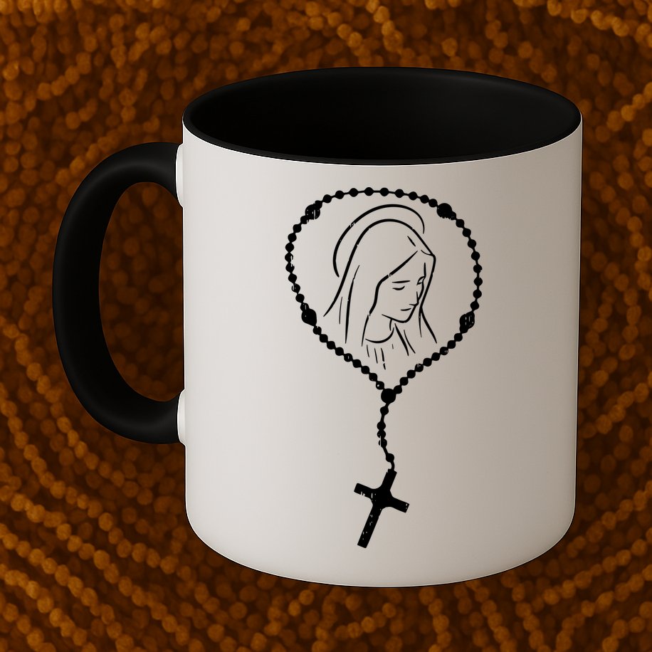 Rosary Virgin Mary God Jesus Faith Religious Catholic Mug