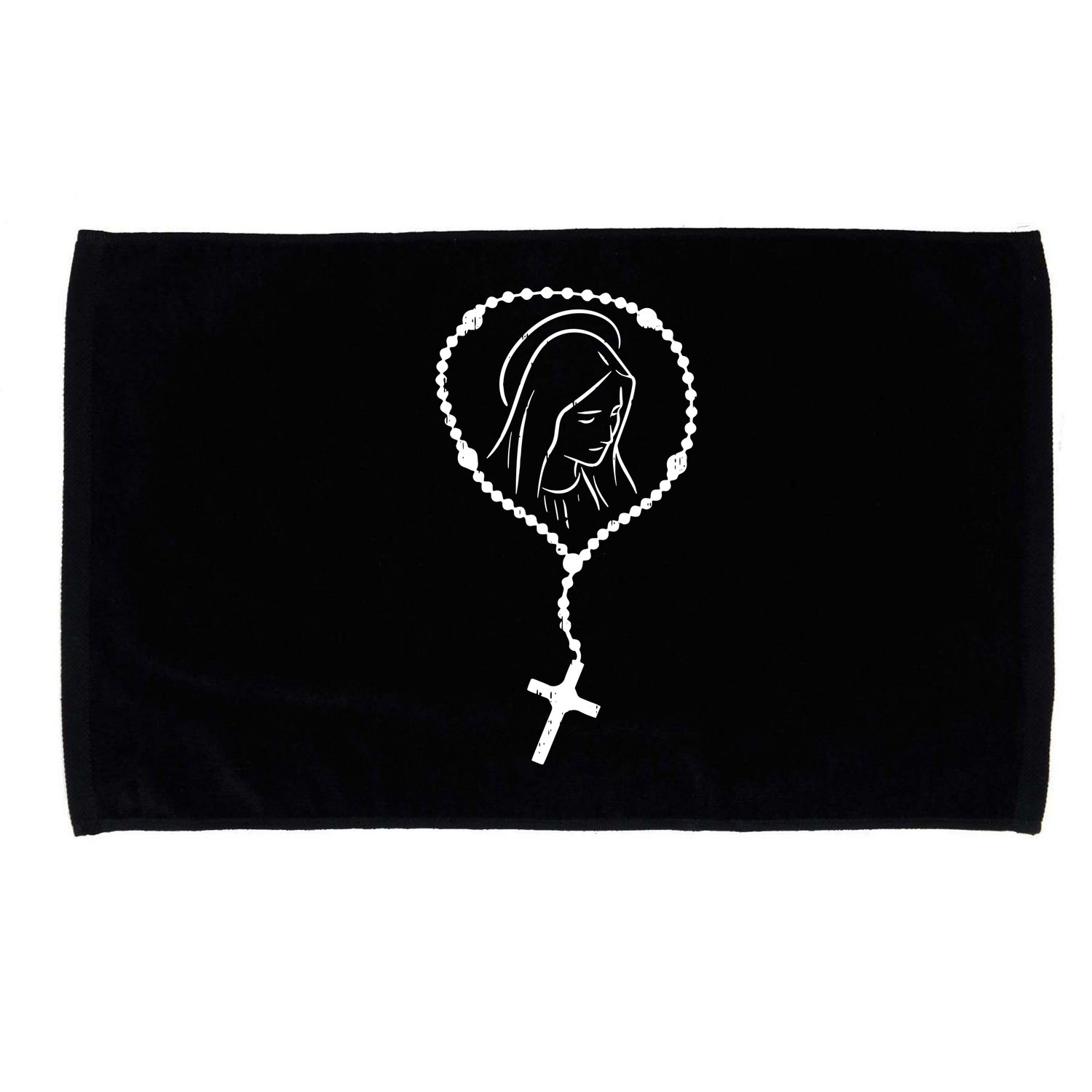 Rosary Virgin Mary God Jesus Faith Religious Catholic Microfiber Hand Towel