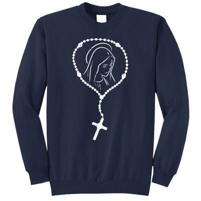 Rosary Virgin Mary God Jesus Faith Religious Catholic Tall Sweatshirt