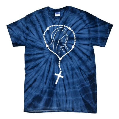 Rosary Virgin Mary God Jesus Faith Religious Catholic Tie-Dye T-Shirt