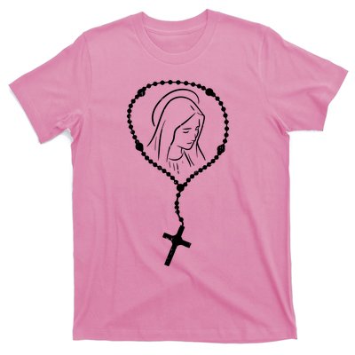 Rosary Virgin Mary God Jesus Faith Religious Catholic T-Shirt