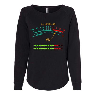 Retro Vu Meter Vintage Hi Fi Audio Stereo Music Sound Womens California Wash Sweatshirt