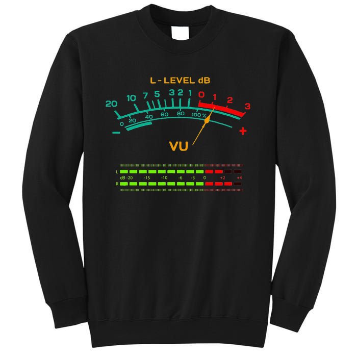 Retro Vu Meter Vintage Hi Fi Audio Stereo Music Sound Tall Sweatshirt