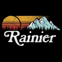 Retro Vibe Mount Rainier Gift Vintage Mountains And Sun Doggie Tank