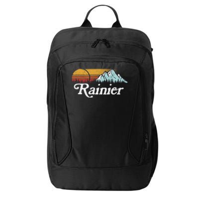 Retro Vibe Mount Rainier Gift Vintage Mountains And Sun City Backpack