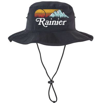 Retro Vibe Mount Rainier Gift Vintage Mountains And Sun Bucket Hat
