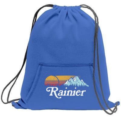 Retro Vibe Mount Rainier Gift Vintage Mountains And Sun Sweatshirt Cinch Pack Bag