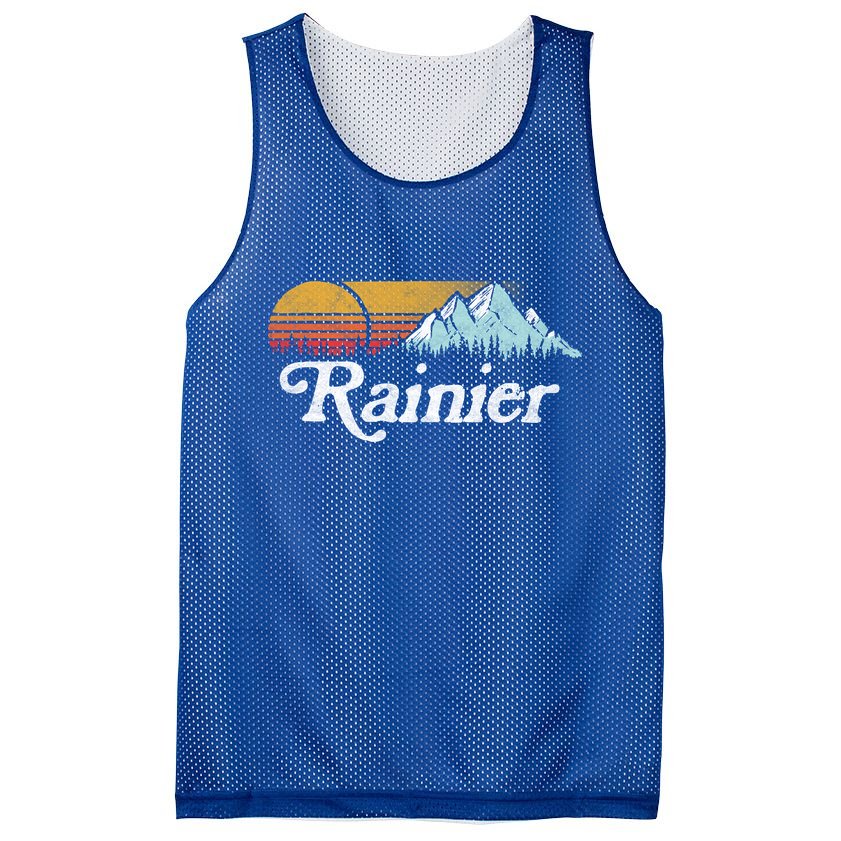 Retro Vibe Mount Rainier Gift Vintage Mountains And Sun Mesh Reversible Basketball Jersey Tank