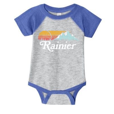 Retro Vibe Mount Rainier Gift Vintage Mountains And Sun Infant Baby Jersey Bodysuit