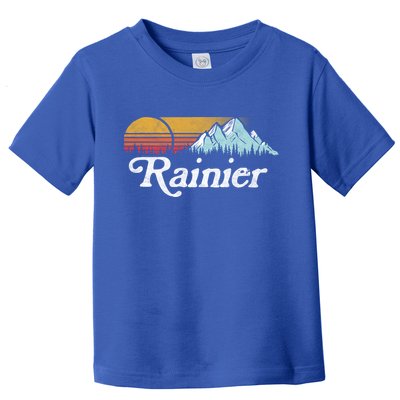 Retro Vibe Mount Rainier Gift Vintage Mountains And Sun Toddler T-Shirt