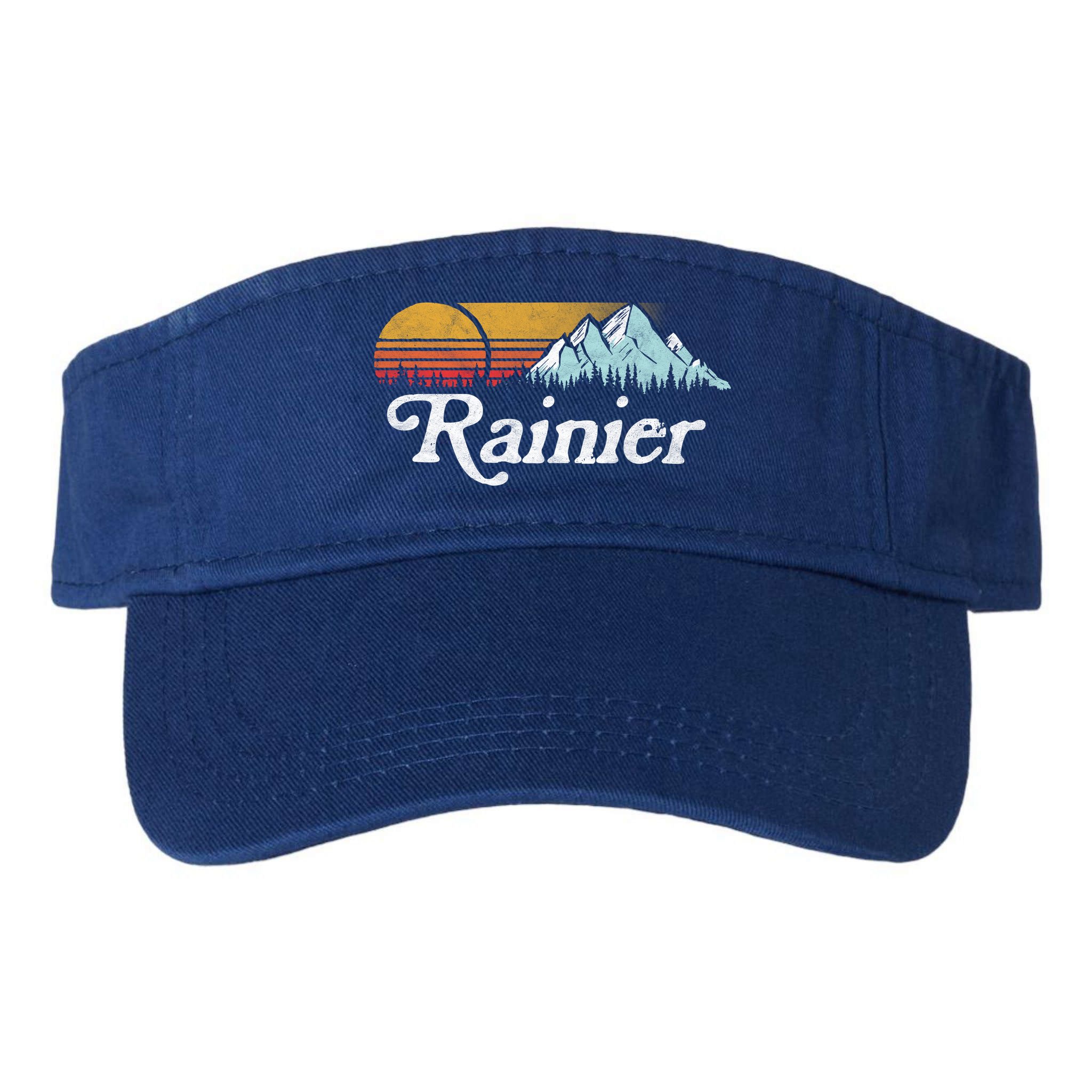 Retro Vibe Mount Rainier Gift Vintage Mountains And Sun Visor