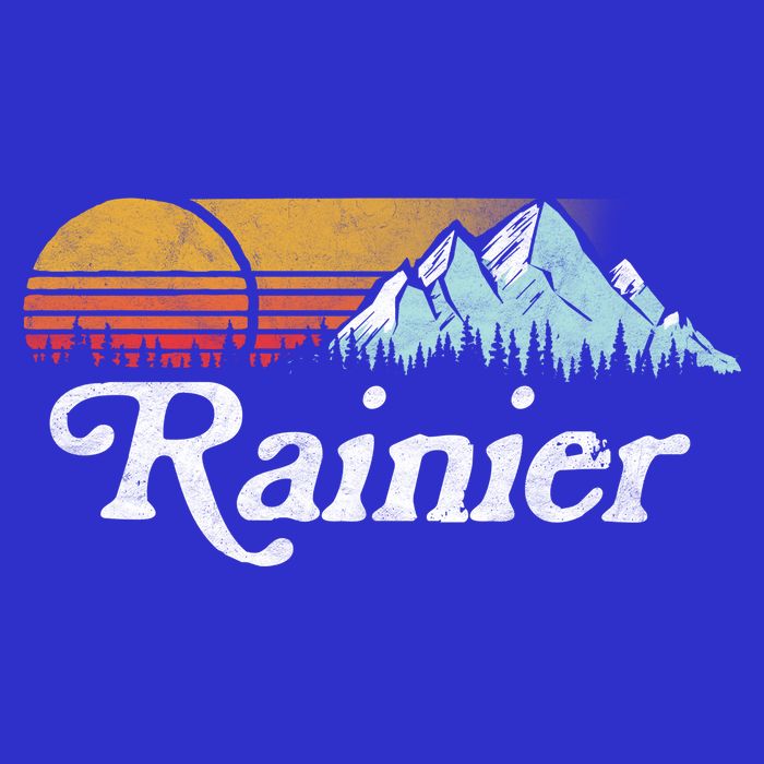 Retro Vibe Mount Rainier Gift Vintage Mountains And Sun Visor