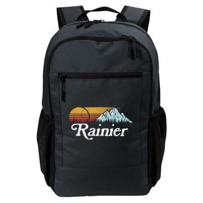 Retro Vibe Mount Rainier Gift Vintage Mountains And Sun Daily Commute Backpack