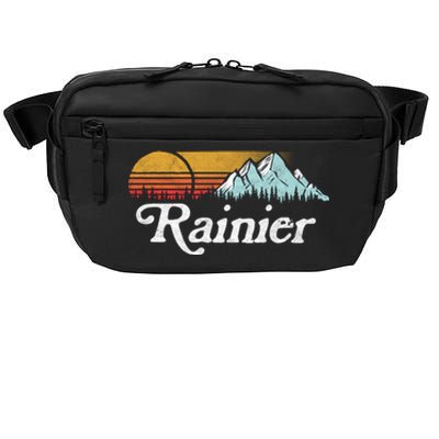 Retro Vibe Mount Rainier Gift Vintage Mountains And Sun Crossbody Pack