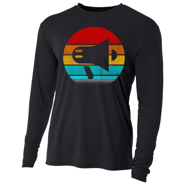 Retro Vintage Megaphone Cooling Performance Long Sleeve Crew