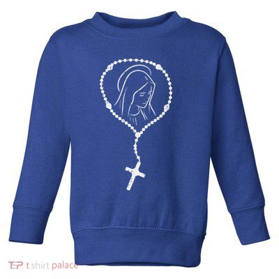 Rosary Virgin Mary God Jesus Faith Religious Catholic Gift Toddler Sweatshirt