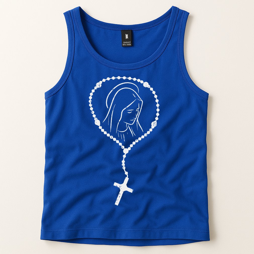 Rosary Virgin Mary God Jesus Faith Religious Catholic Gift Tank Top