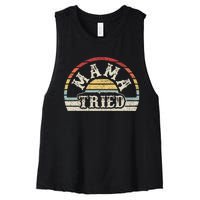 Retro Vintage Mama Tried Country Outlaw Music Women's Racerback Cropped Tank