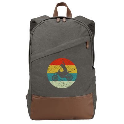 Retro Vintage Motorbike Cotton Canvas Backpack