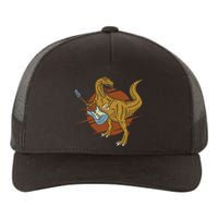 Retro Vintage Musican Dinosaur Yupoong Adult 5-Panel Trucker Hat