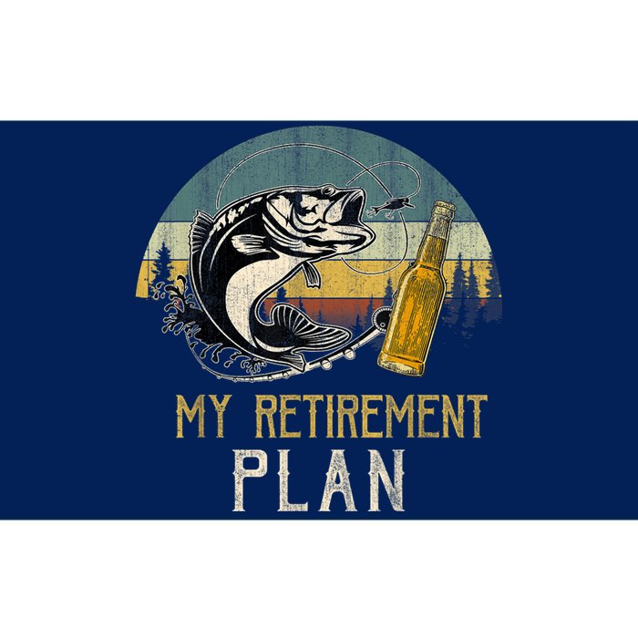 Retro Vintage My Retirement Plan Drinking Beer And Fishing Bumper Sticker