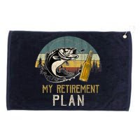 Retro Vintage My Retirement Plan Drinking Beer And Fishing Grommeted Golf Towel