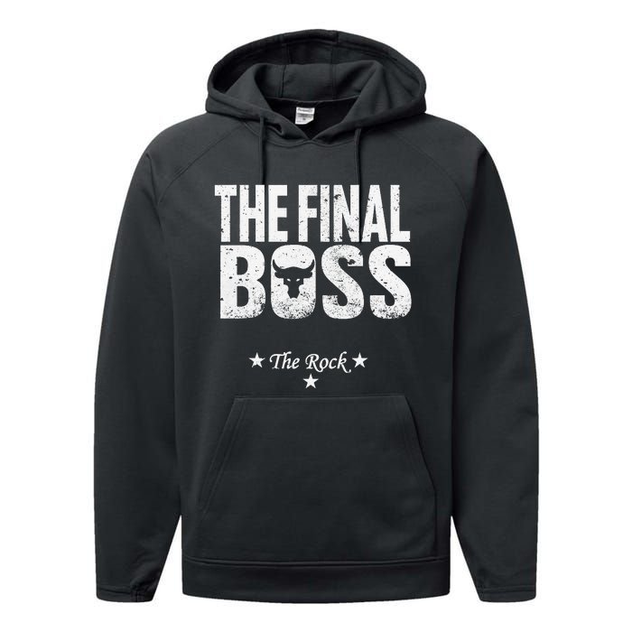 Rock Vintage Music Boss Final White Performance Fleece Hoodie