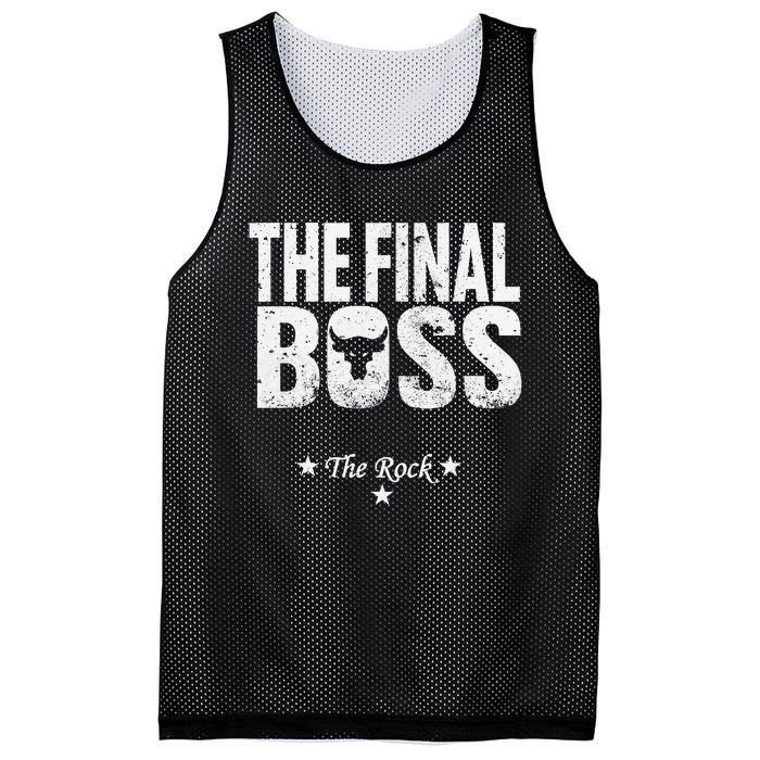 Rock Vintage Music Boss Final White Mesh Reversible Basketball Jersey Tank