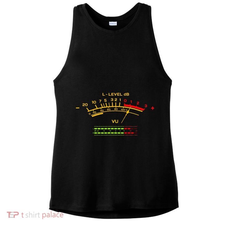 Retro Vu Meter Vintage Hifi Audio Stereo Music Sound Ladies PosiCharge Tri-Blend Wicking Tank