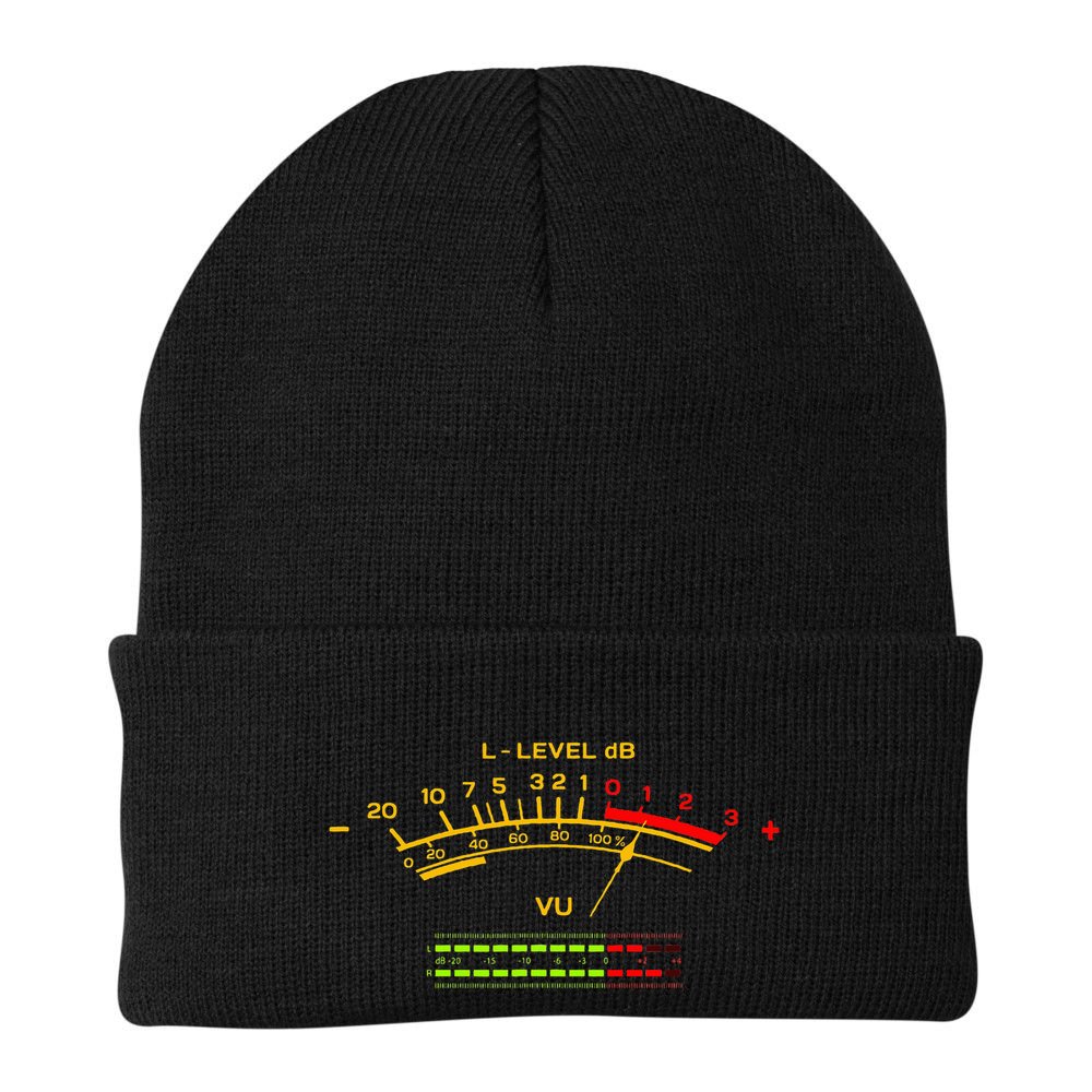 Retro Vu Meter Vintage Hifi Audio Stereo Music Sound Beanie