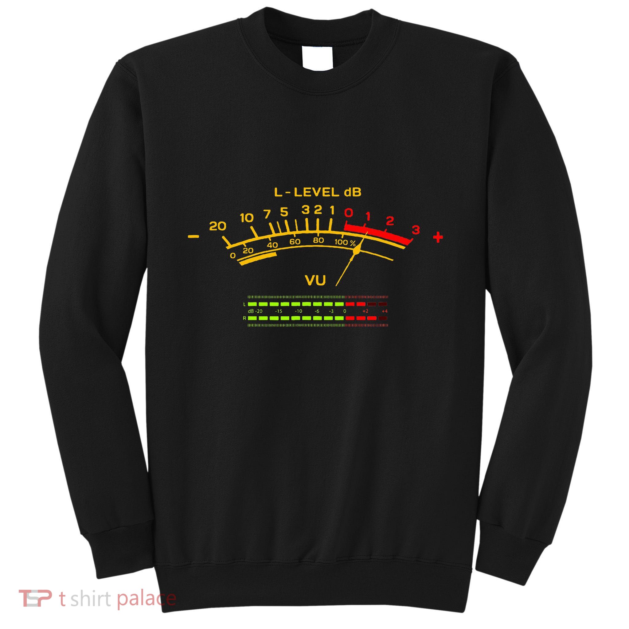 Retro Vu Meter Vintage Hifi Audio Stereo Music Sound Tall Sweatshirt