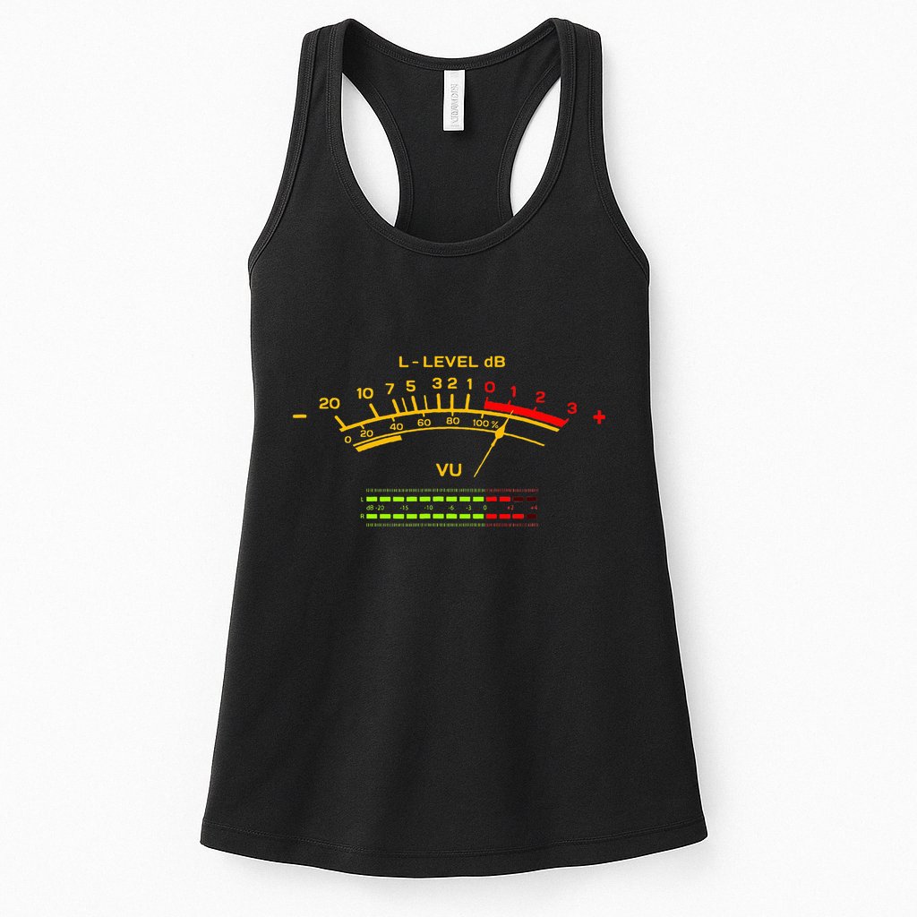 Retro Vu Meter Vintage Hifi Audio Stereo Music Sound Womens Tank Top