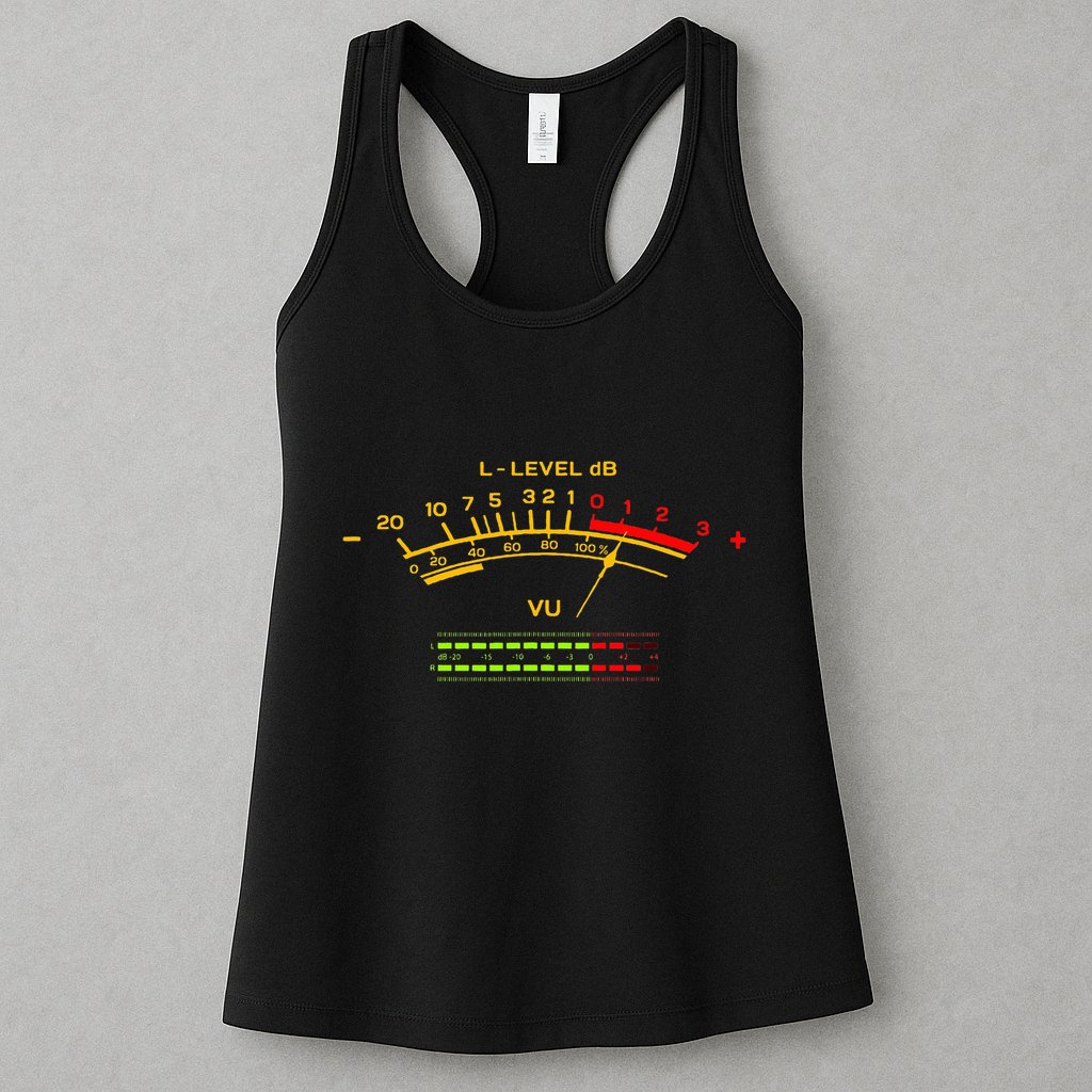 Retro Vu Meter Vintage Hifi Audio Stereo Music Sound Womens Tank Top