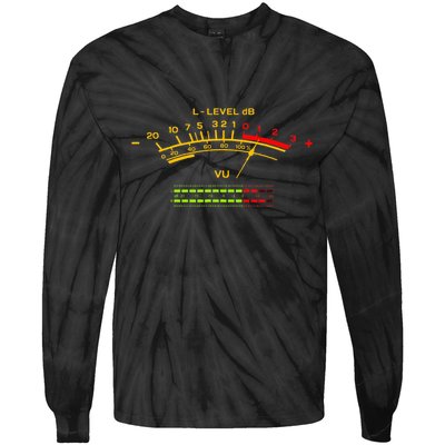 Retro Vu Meter Vintage Hifi Audio Stereo Music Sound Tie-Dye Long Sleeve Shirt