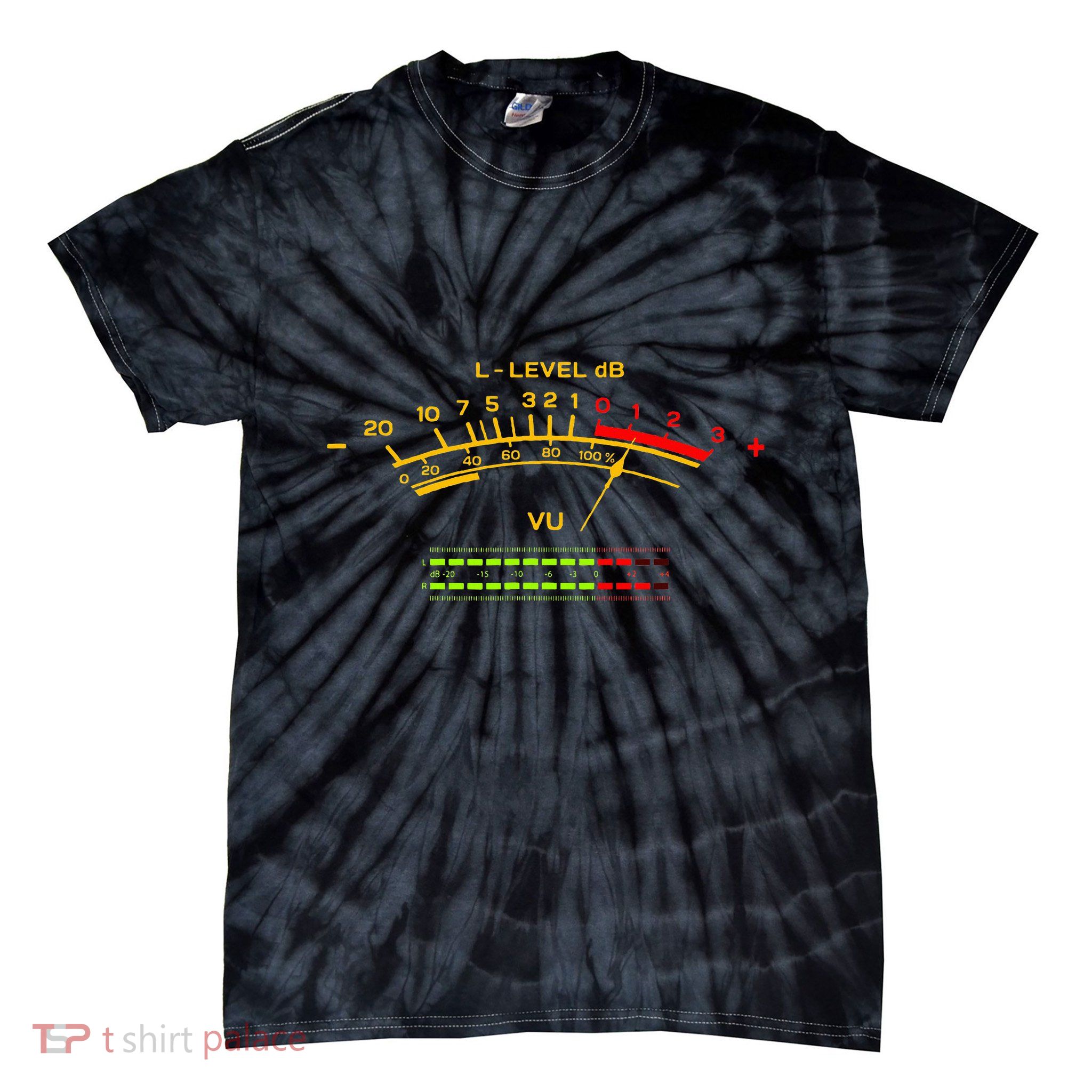 Retro Vu Meter Vintage Hifi Audio Stereo Music Sound Tie-Dye T-Shirt