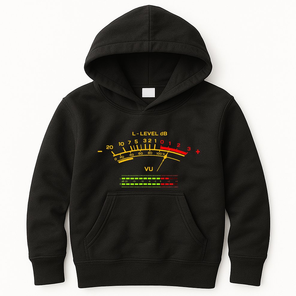 Retro Vu Meter Vintage Hifi Audio Stereo Music Sound Kids Hoodie