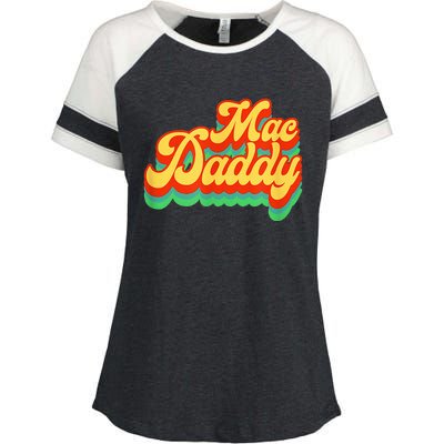 Retro Vintage Mac Daddy Funk Disco Party Enza Ladies Jersey Colorblock Tee