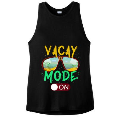 Retro Vacay Mode On Sunglasses Beach Swimming Summer Vibes Great Gift Ladies PosiCharge Tri-Blend Wicking Tank