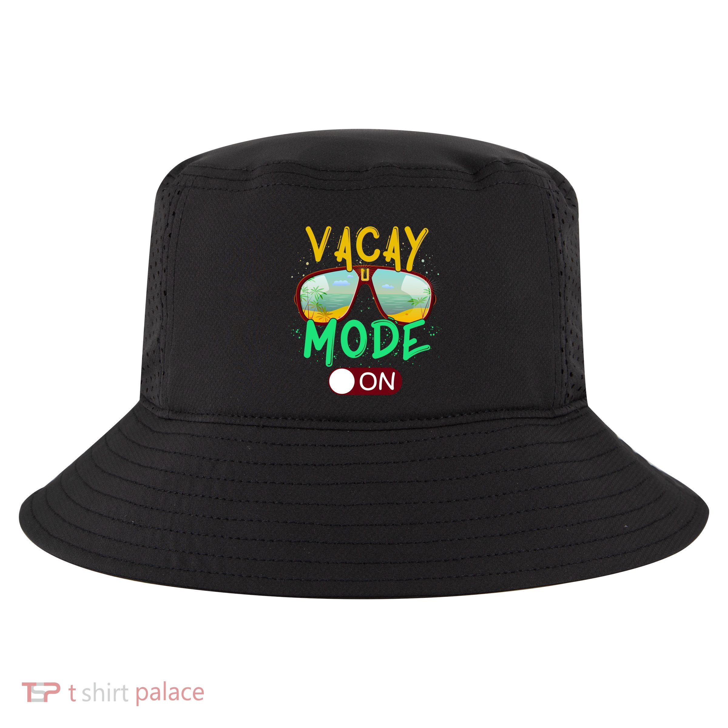Retro Vacay Mode On Sunglasses Beach Swimming Summer Vibes Great Gift Cool Comfort Performance Bucket Hat