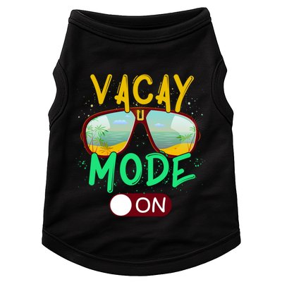 Retro Vacay Mode On Sunglasses Beach Swimming Summer Vibes Great Gift Doggie Tank