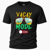 Retro Vacay Mode On Sunglasses Beach Swimming Summer Vibes Great Gift Cooling Performance Crew T-Shirt