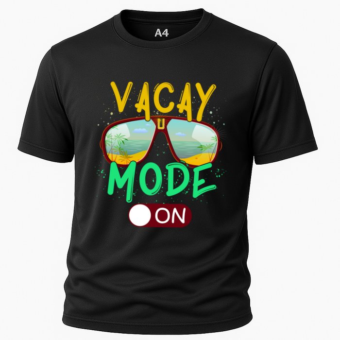 Retro Vacay Mode On Sunglasses Beach Swimming Summer Vibes Great Gift Cooling Performance Crew T-Shirt