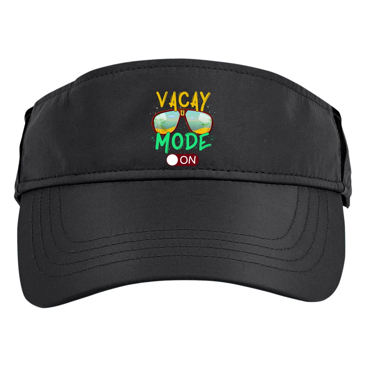 Retro Vacay Mode On Sunglasses Beach Swimming Summer Vibes Great Gift Adult Drive Performance Visor
