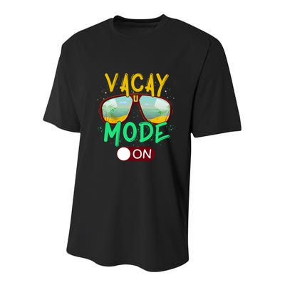 Retro Vacay Mode On Sunglasses Beach Swimming Summer Vibes Great Gift Youth Performance Sprint T-Shirt