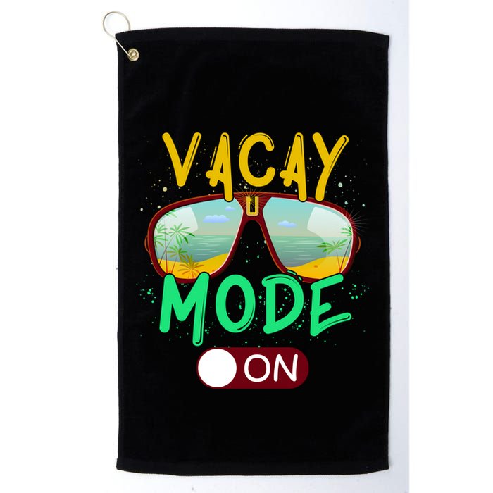 Retro Vacay Mode On Sunglasses Beach Swimming Summer Vibes Great Gift Golf Towel