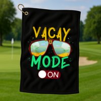 Retro Vacay Mode On Sunglasses Beach Swimming Summer Vibes Great Gift Golf Towel