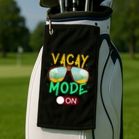 Retro Vacay Mode On Sunglasses Beach Swimming Summer Vibes Great Gift Golf Towel