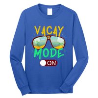 Retro Vacay Mode On Sunglasses Beach Swimming Summer Vibes Great Gift Long Sleeve Shirt