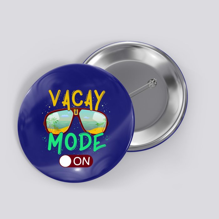 Retro Vacay Mode On Sunglasses Beach Swimming Summer Vibes Great Gift Button